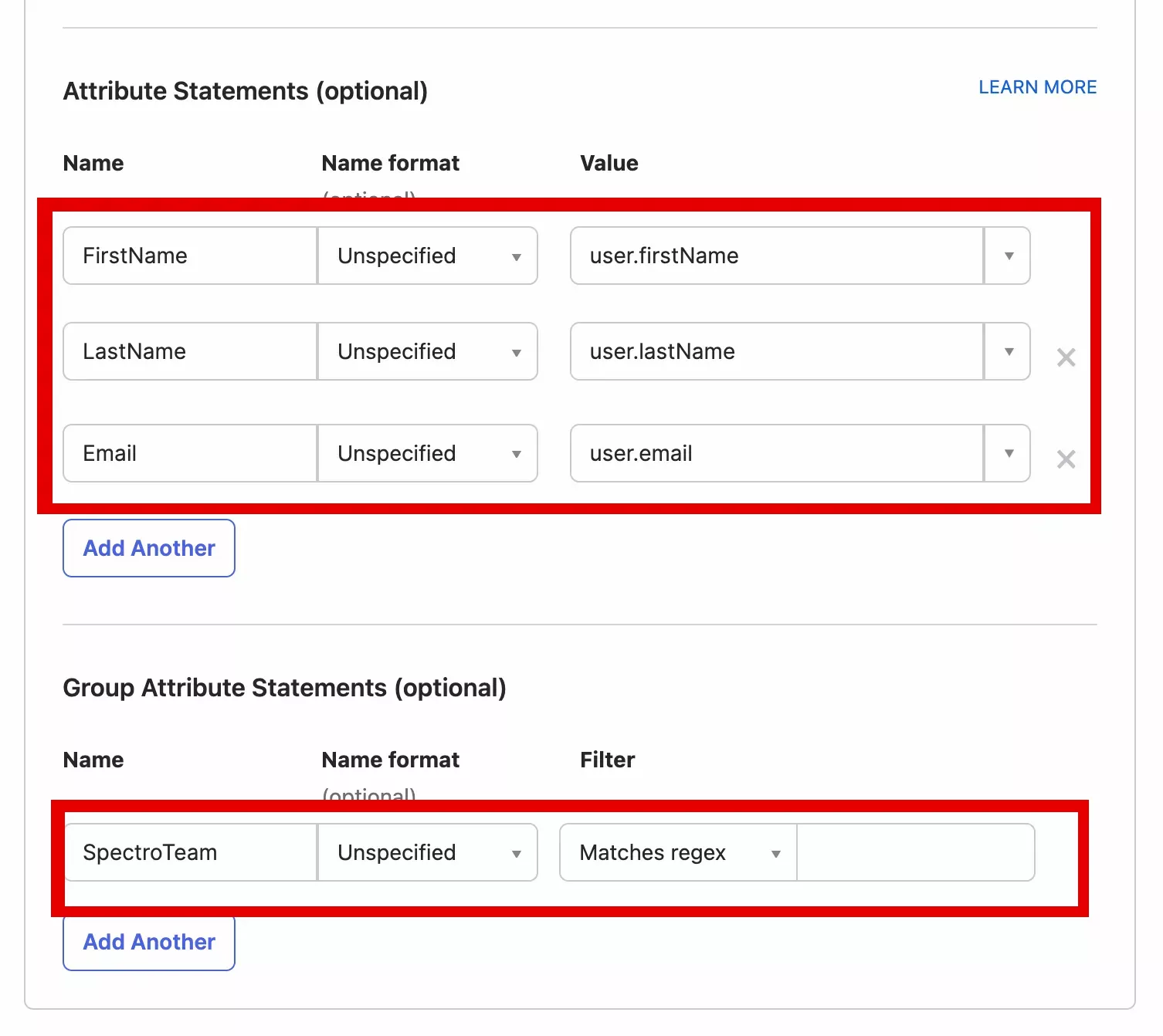 Configure Attribute Statements